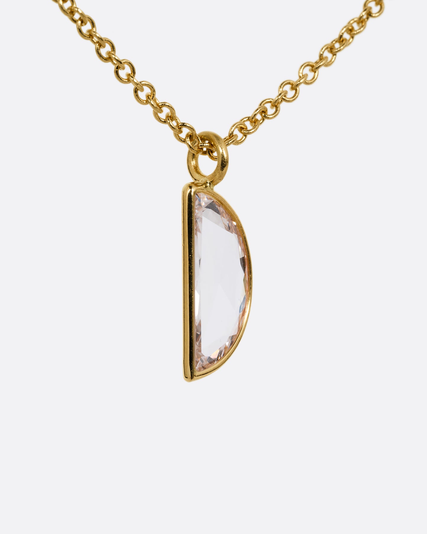 Half Moon Diamond Pendant Necklace