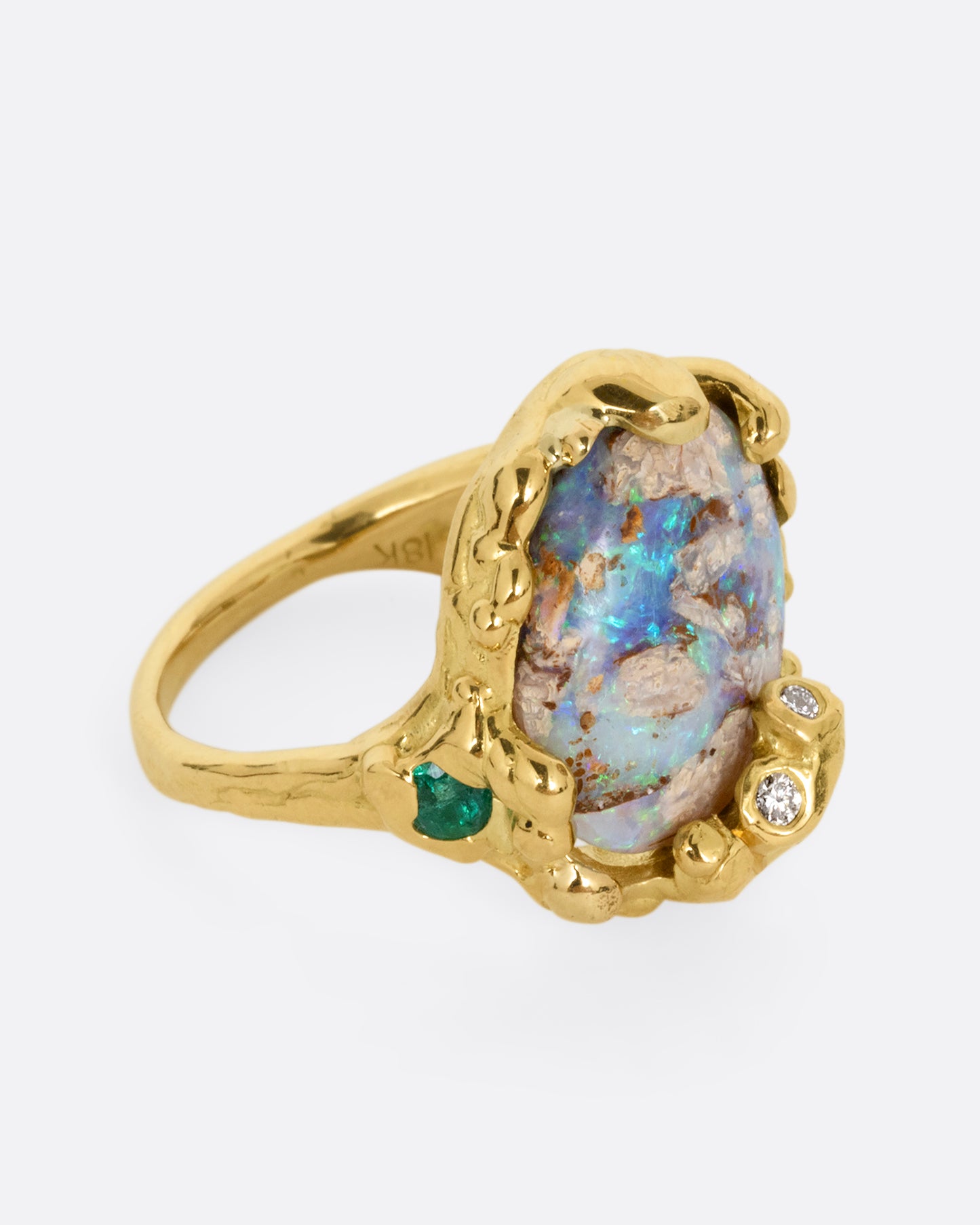 Australian Fossilized Wood Opal Ring