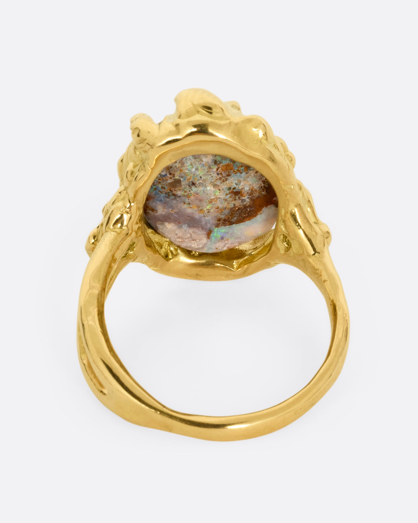 Australian Fossilized Wood Opal Ring