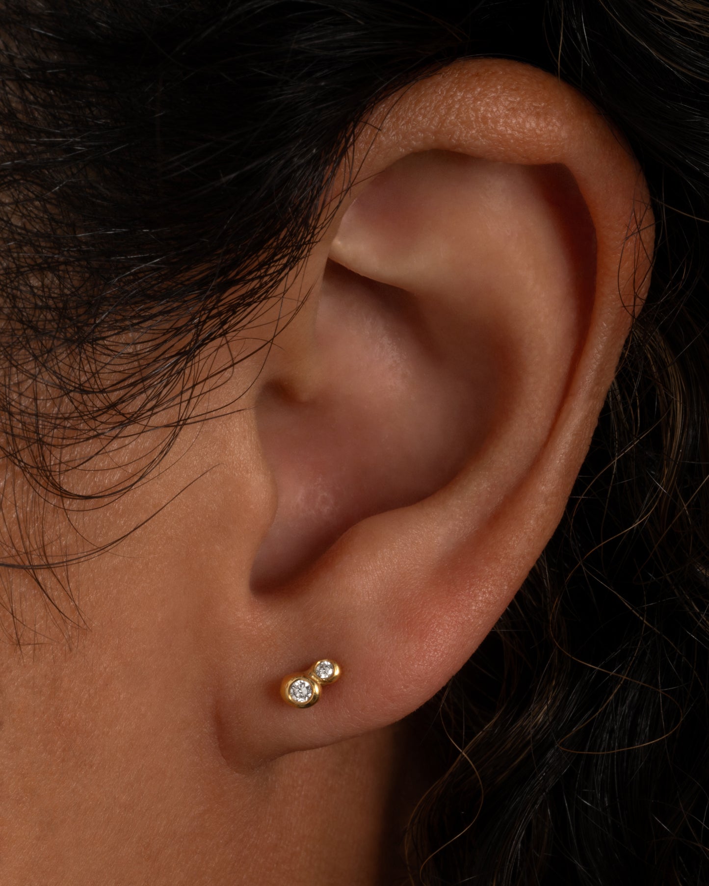 Diamond and Ruby Bubble Stud Earrings