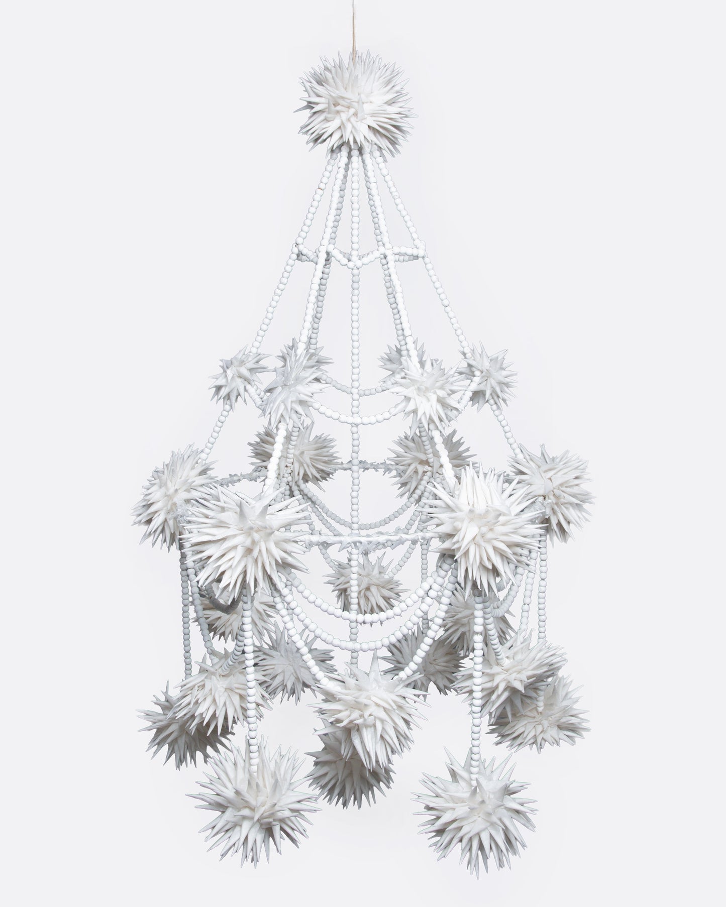 Beaded White Pajaki Chandelier