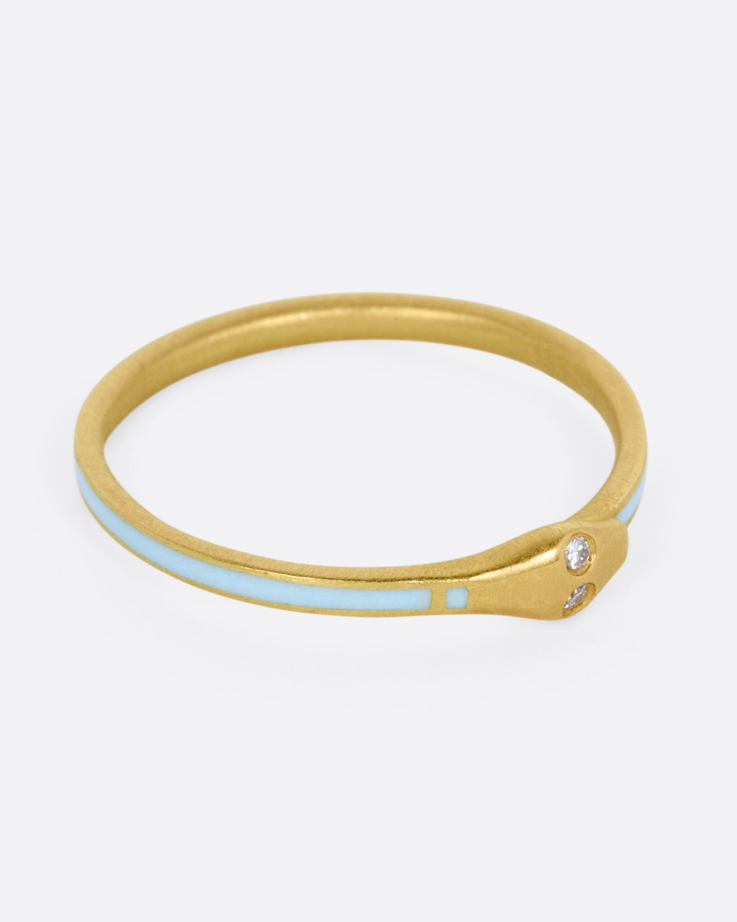 Pale Blue Enamel Ouroboros Ring