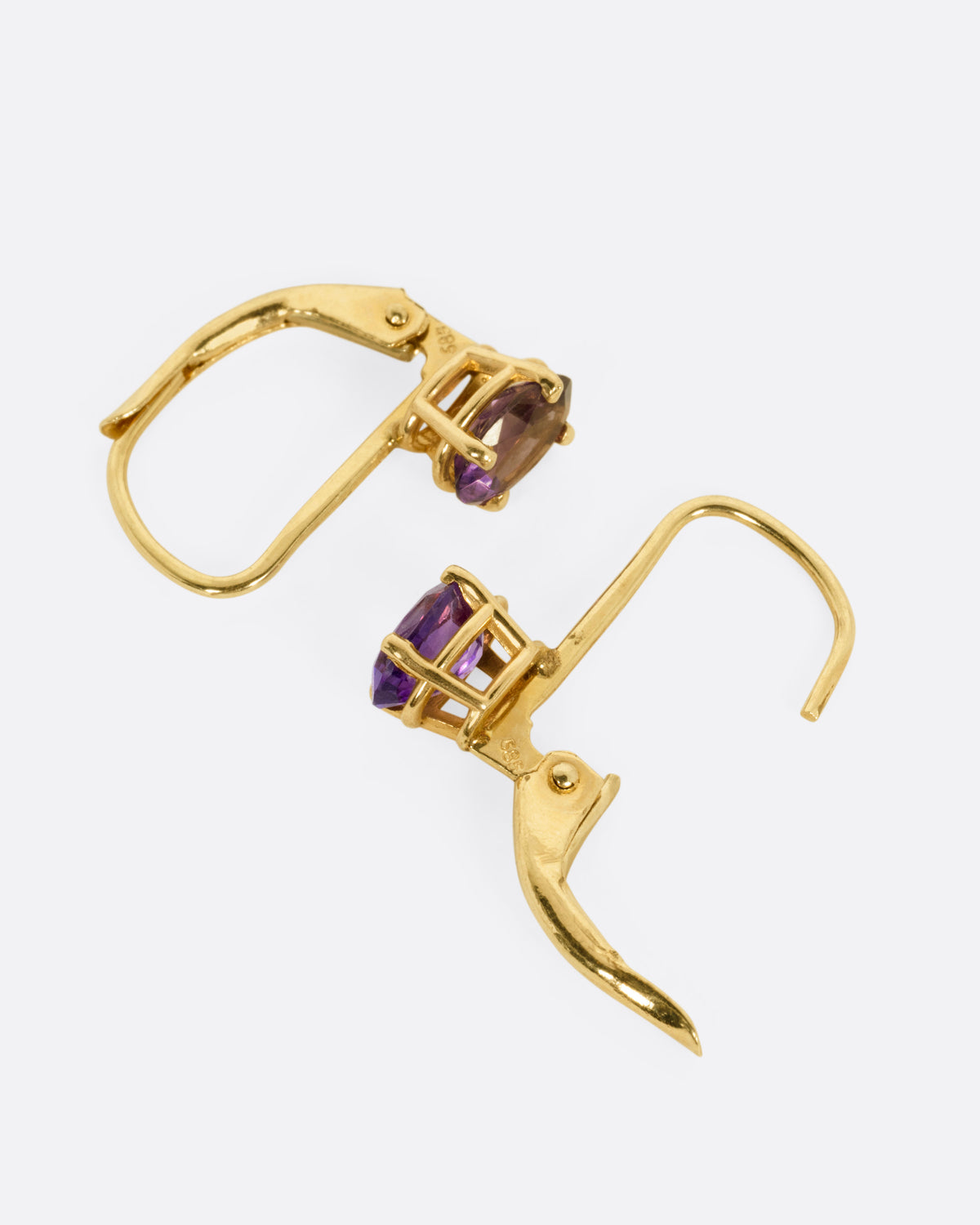 Amethyst Huggie Hoop Earrings