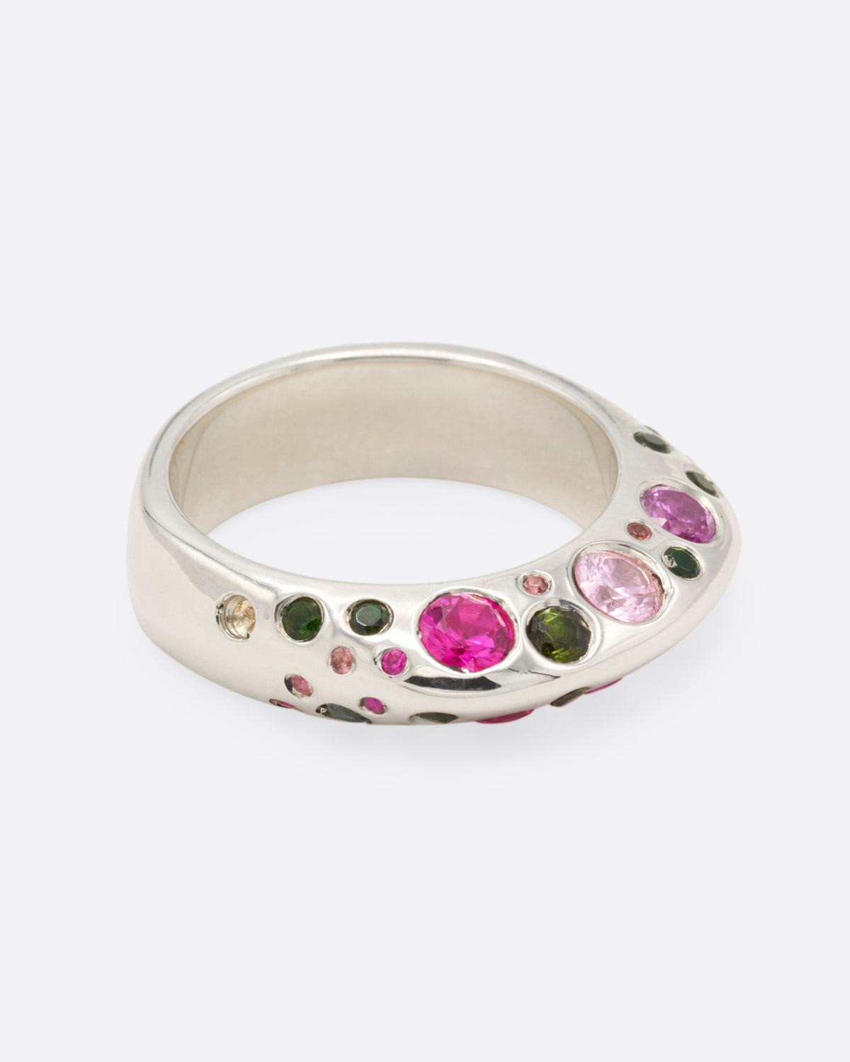 Pink and Green Sapphire Baby Boo Ring
