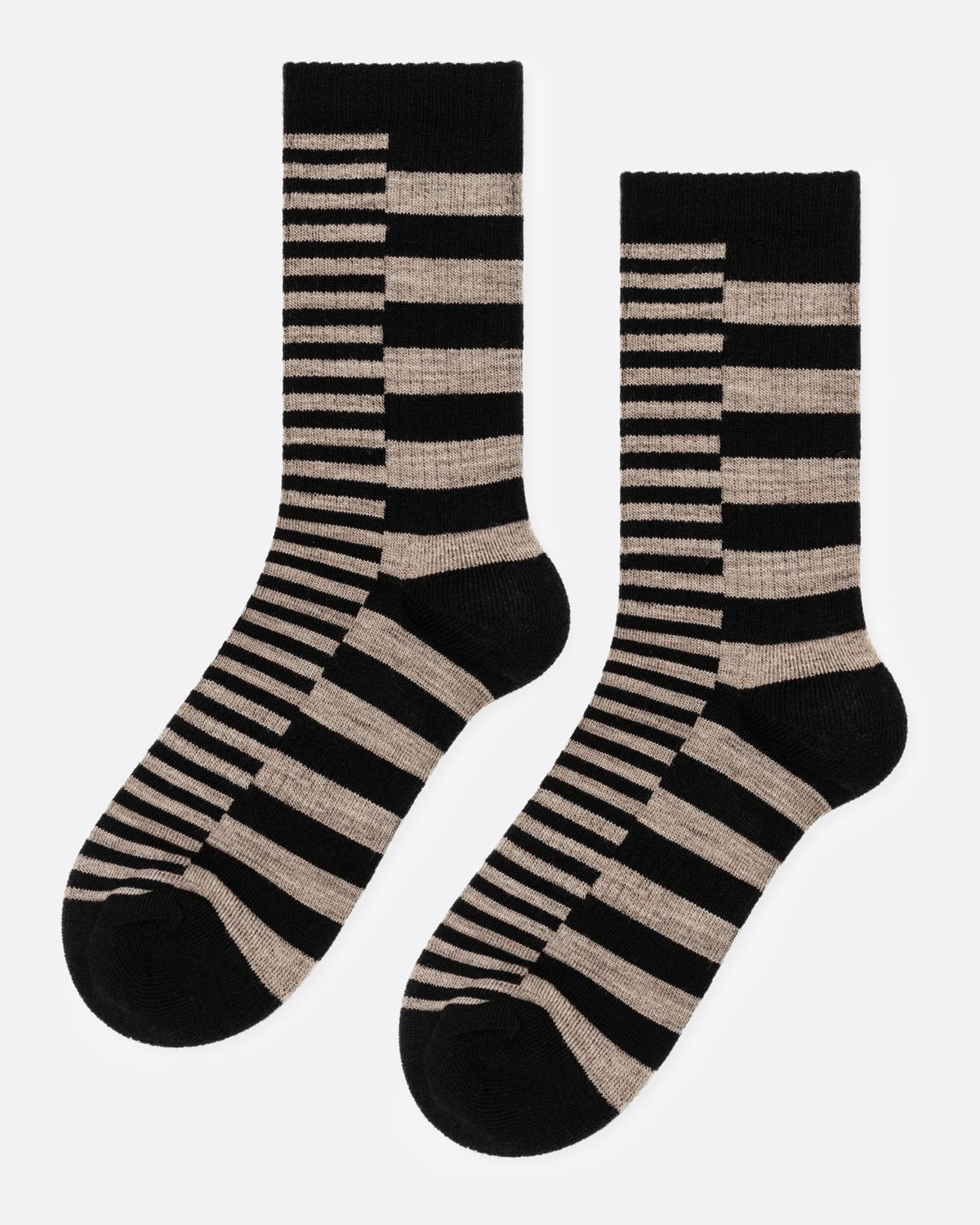Black and Cream Athletic Crew Socks