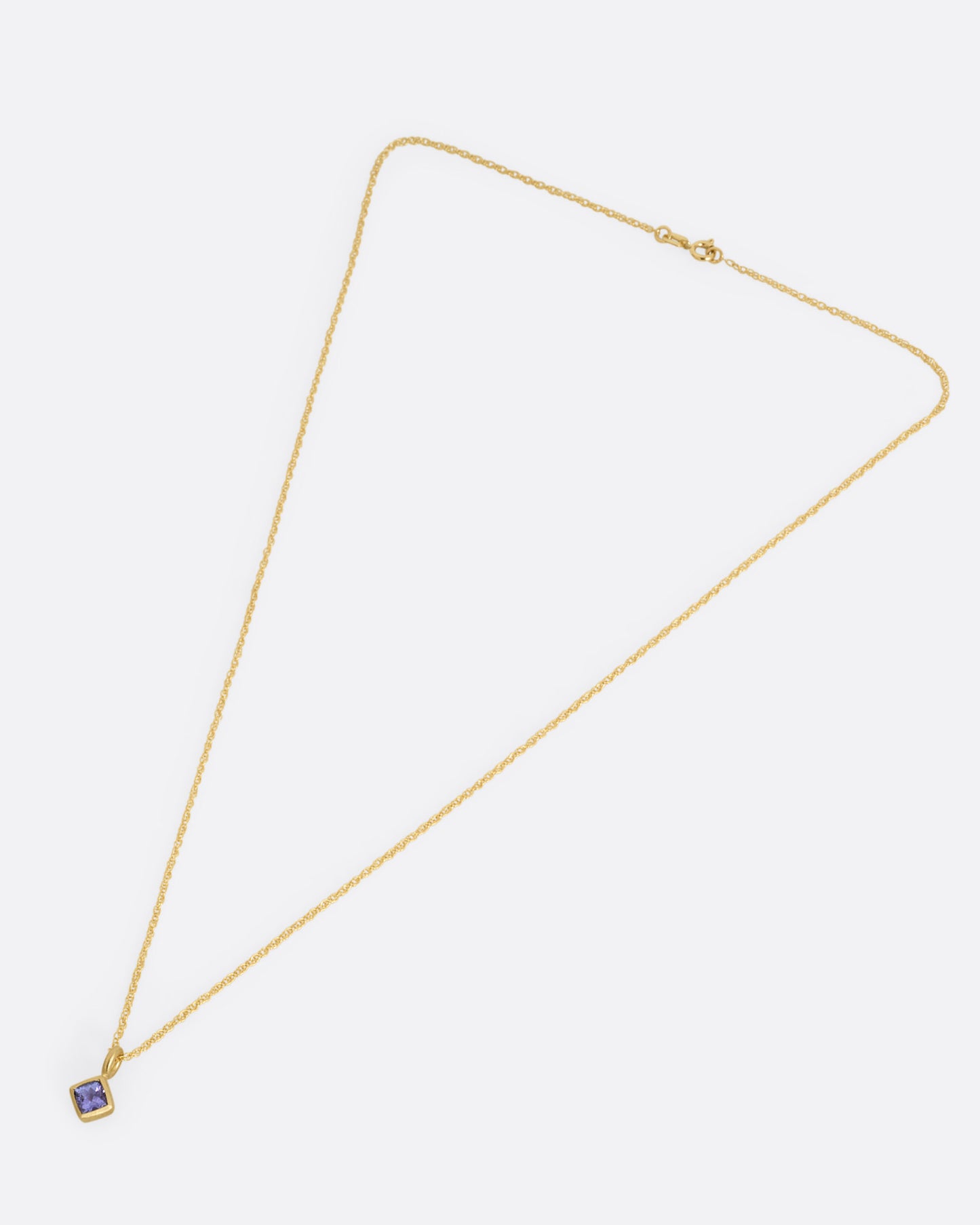 Tanzanite Offset Petite Pendant Necklace