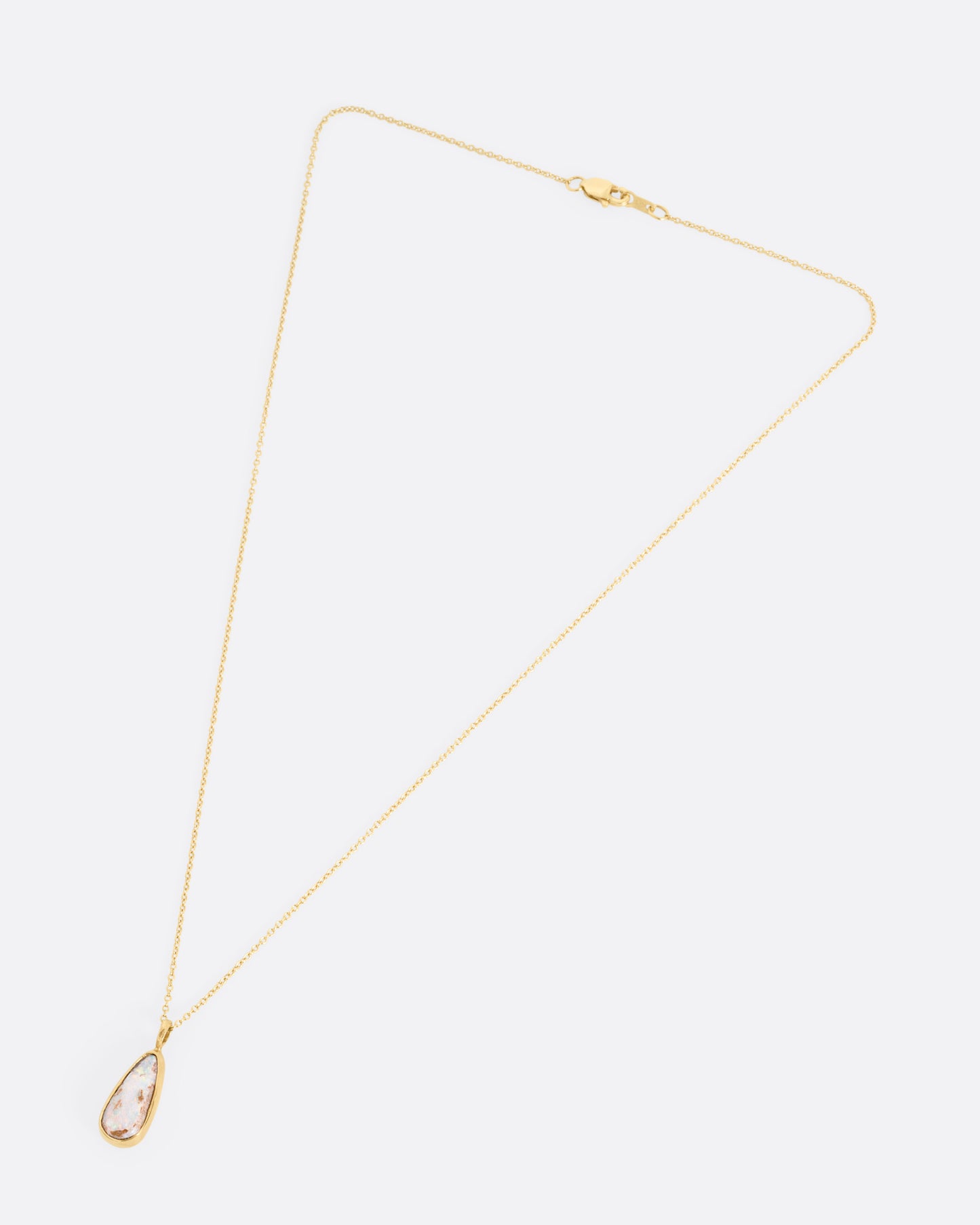Australian Opal Teardrop Pendant Necklace