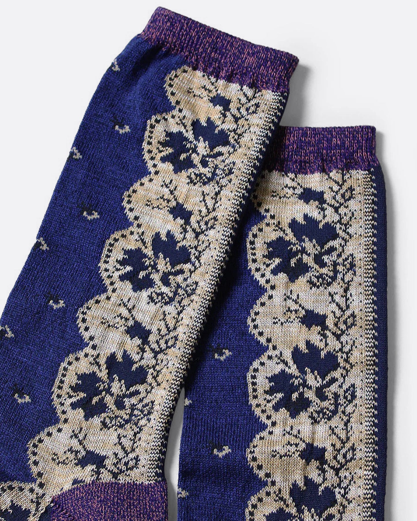 Kapital Navy Rockwell Bandana Socks