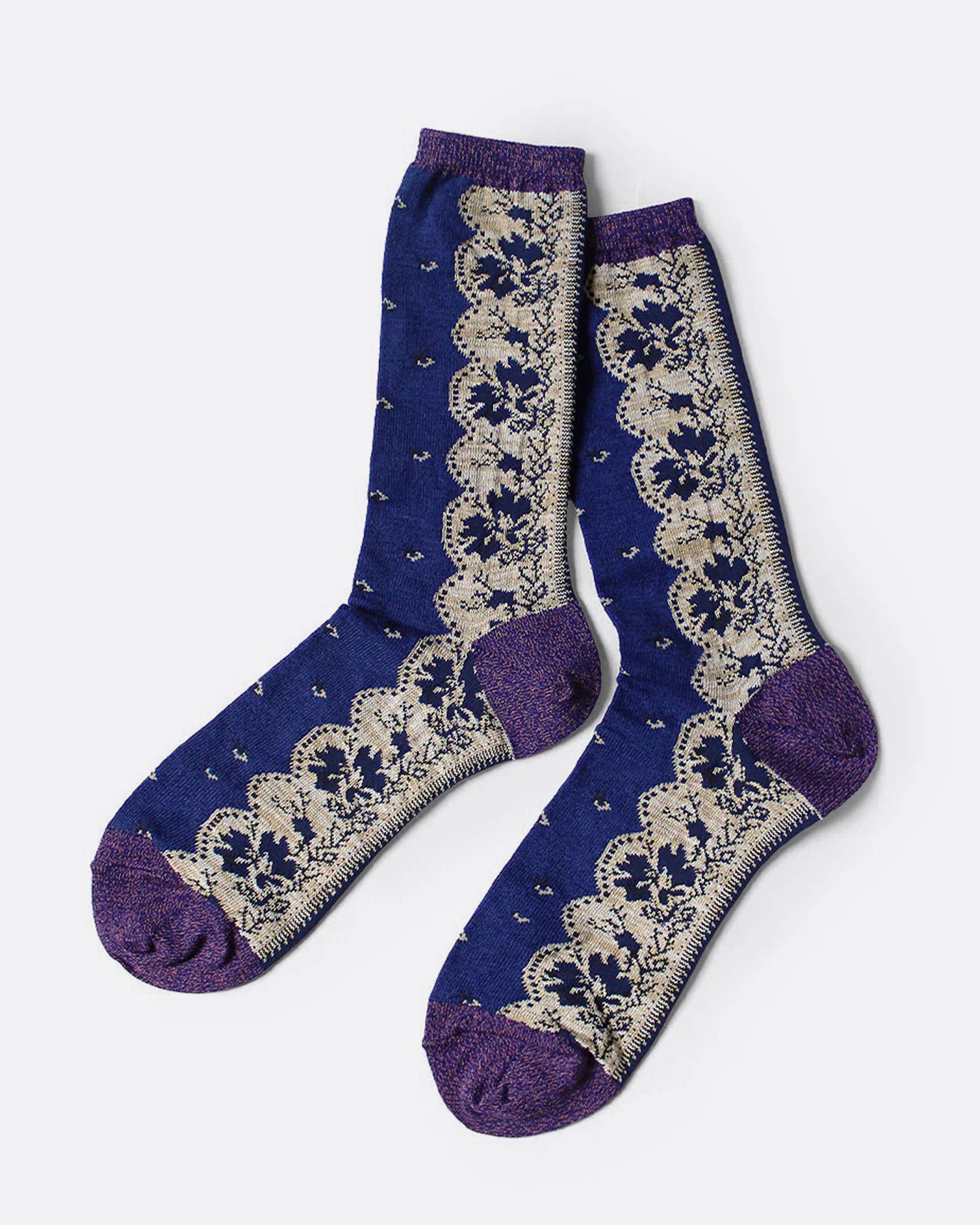 Kapital Navy Rockwell Bandana Socks
