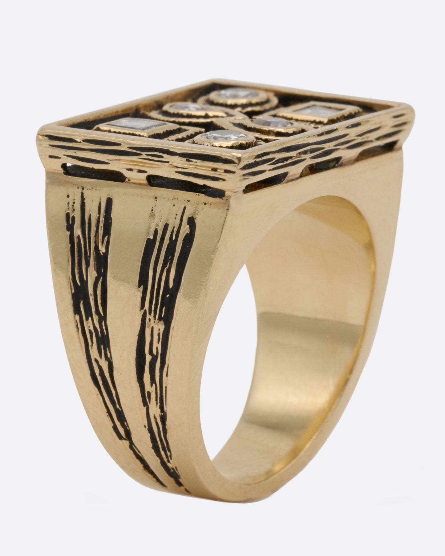 Mixed Cut Diamond Signet Ring