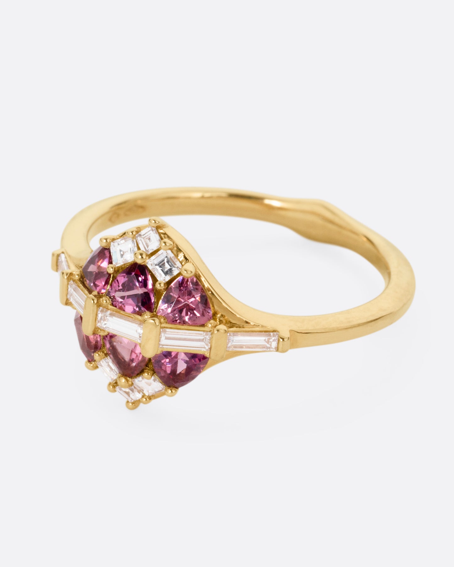 Garnet and Diamond Cluster Ring