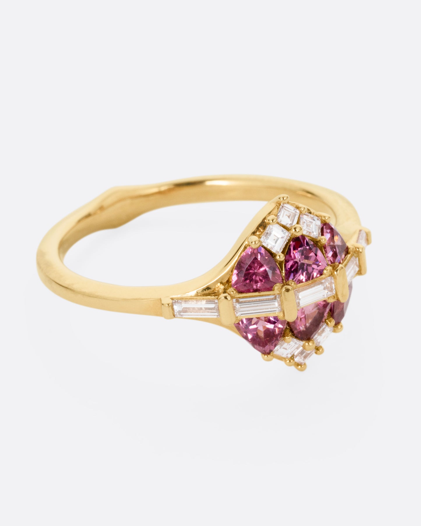 Garnet and Diamond Cluster Ring