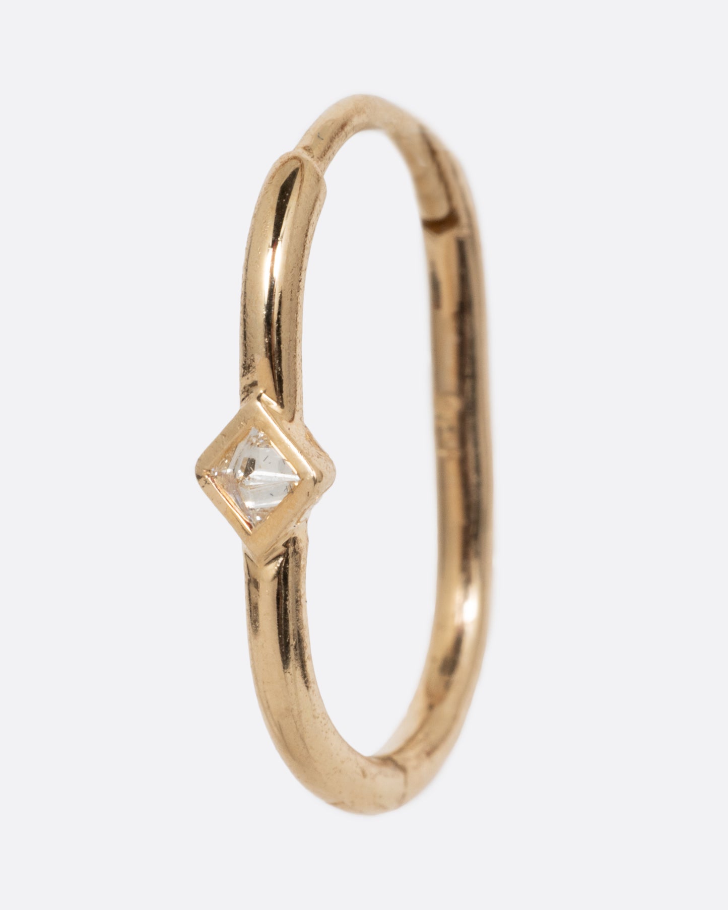 Diamond Oval Clicker Hoop Earring