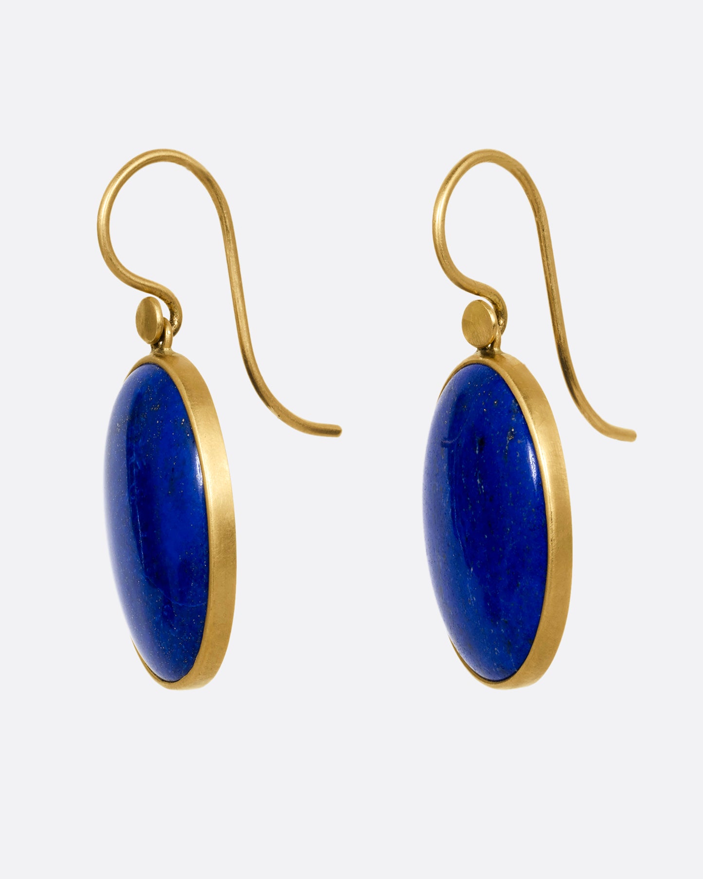 Oval Lapis Drop Earrings