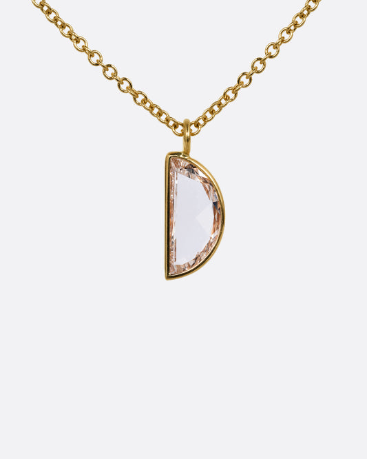 Half Moon Diamond Pendant Necklace