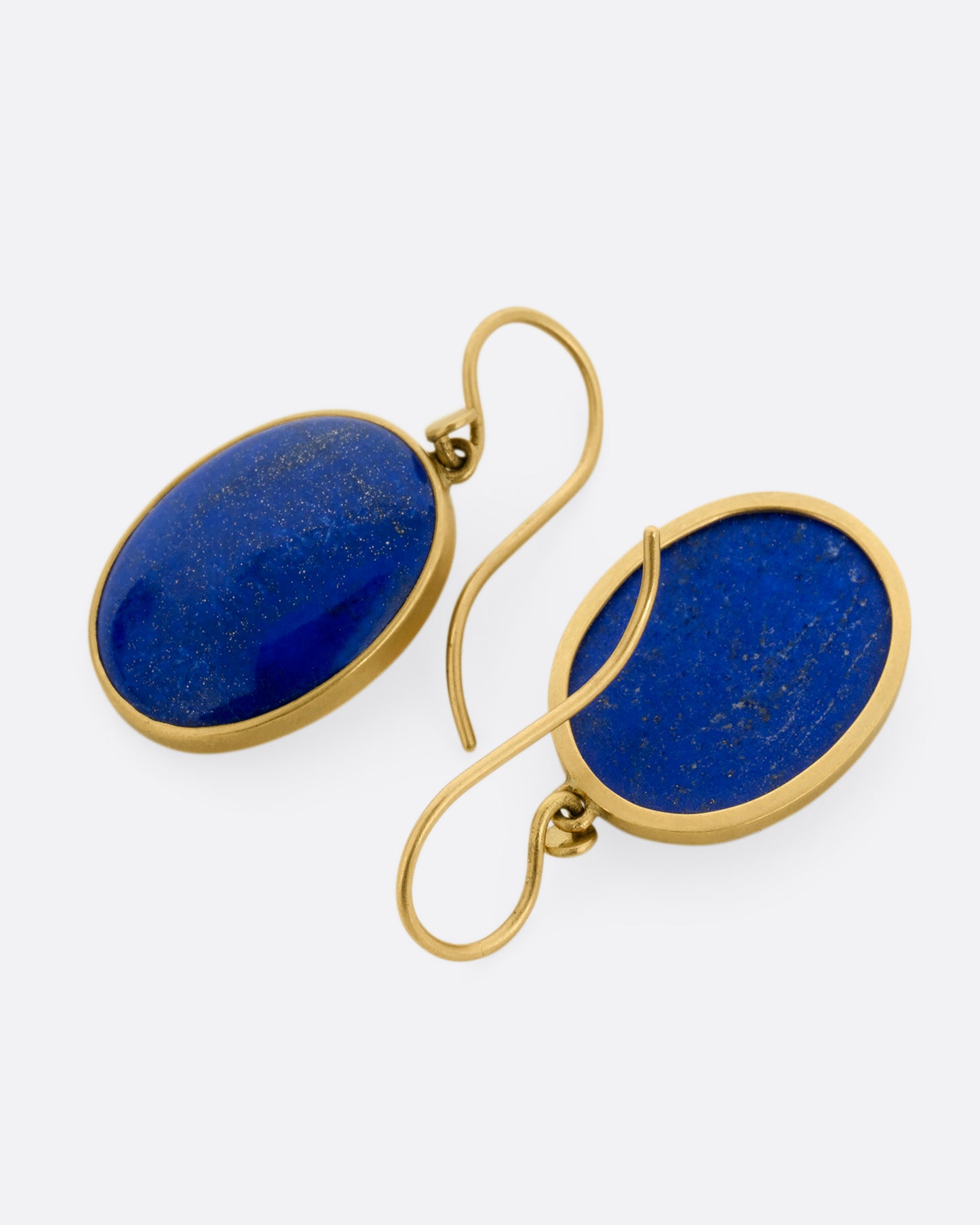 Oval Lapis Drop Earrings