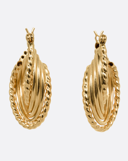 Twisted Layered Hoop Earrings