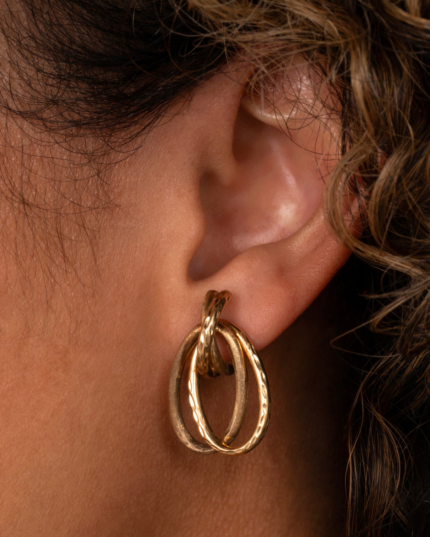 Double Loop Stud Earrings