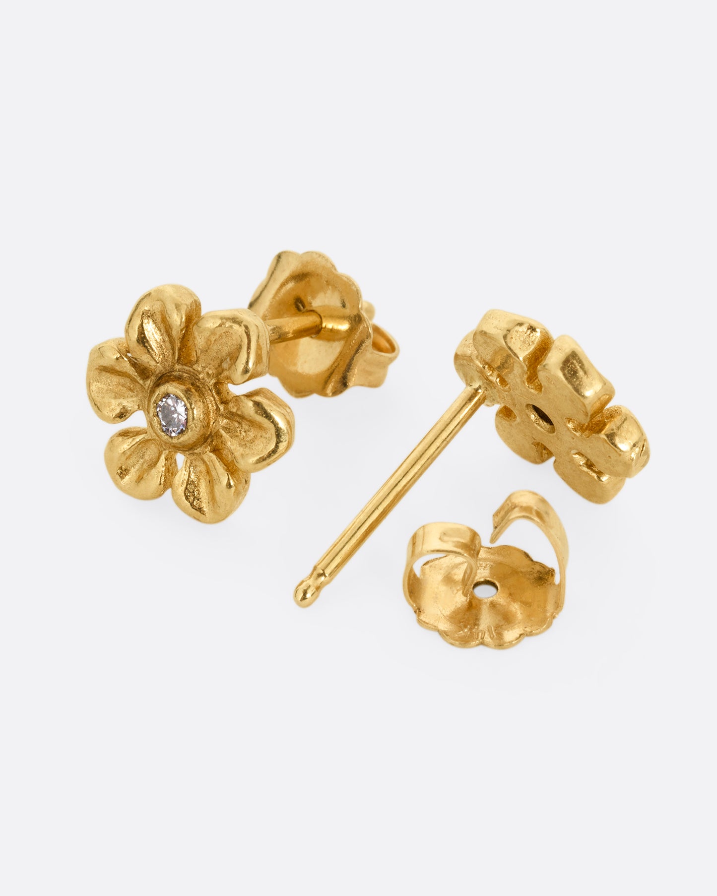 Diamond Flower Stud Earrings