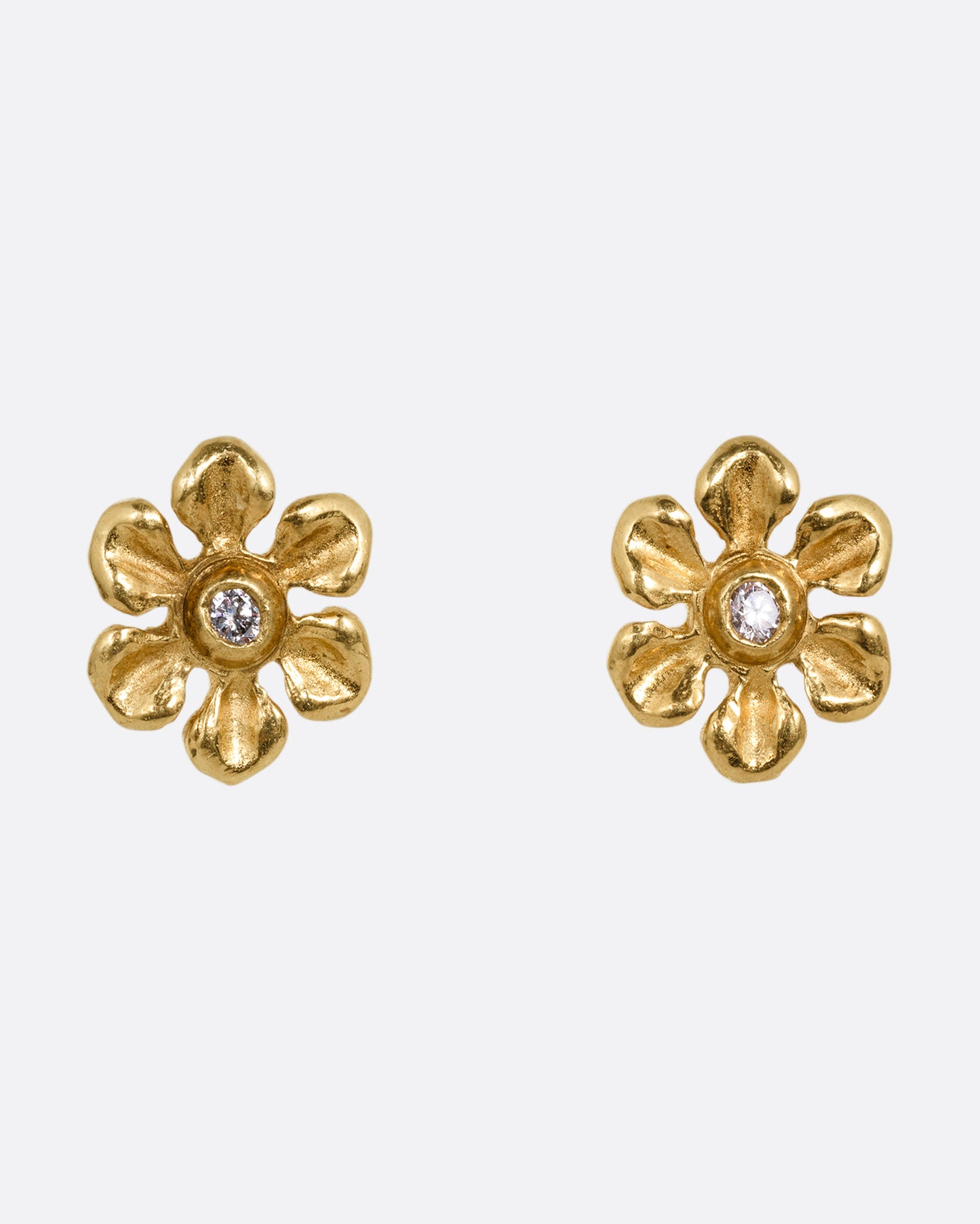 Diamond Flower Stud Earrings