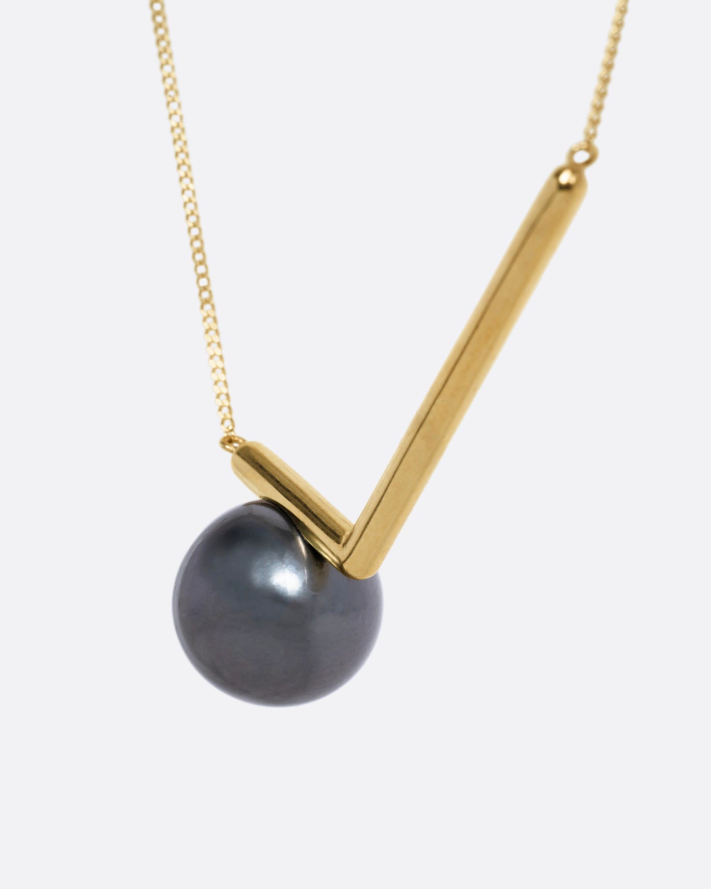 Tahitian Black Pearl Dent Necklace