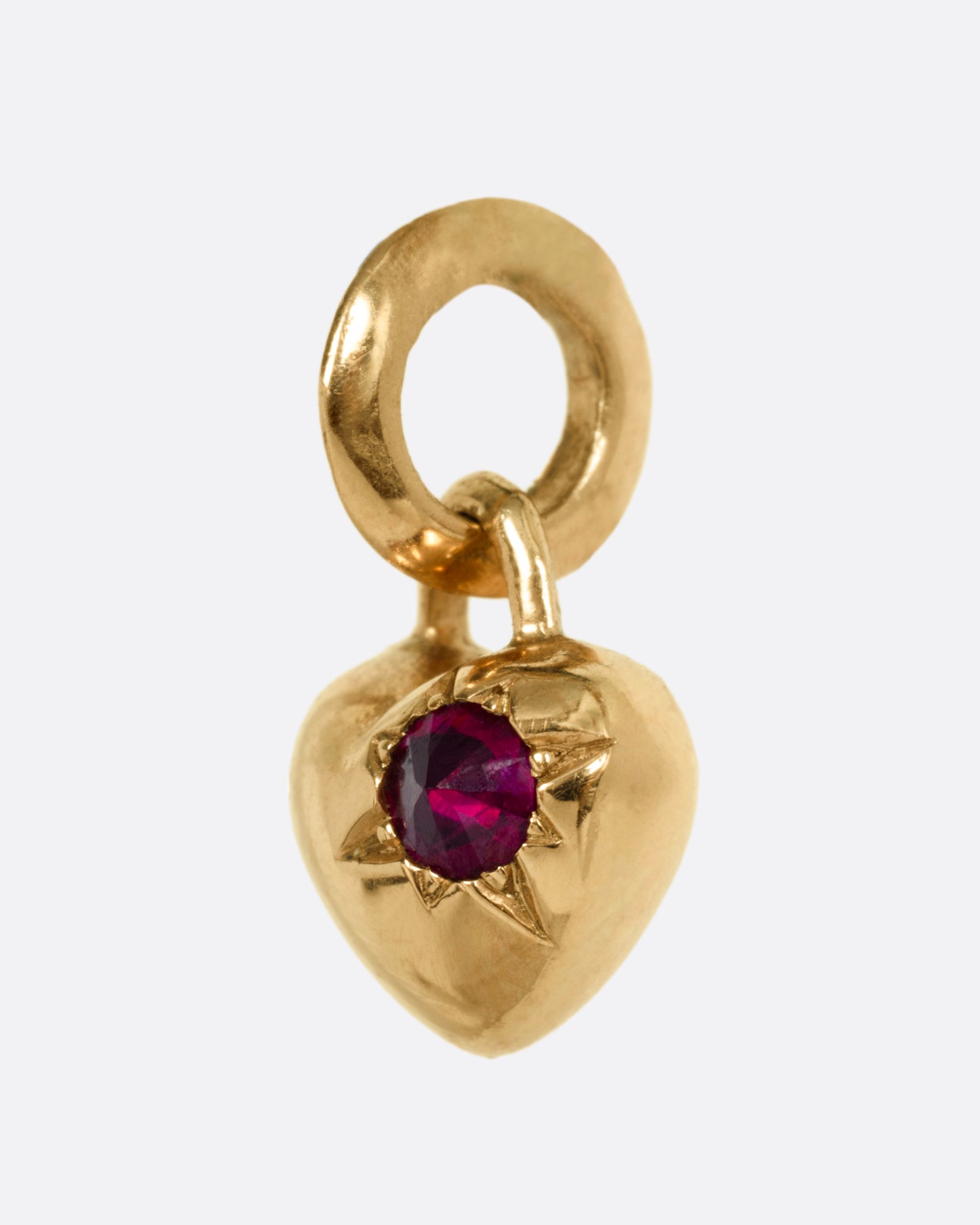 Ruby Busted Heart Charm
