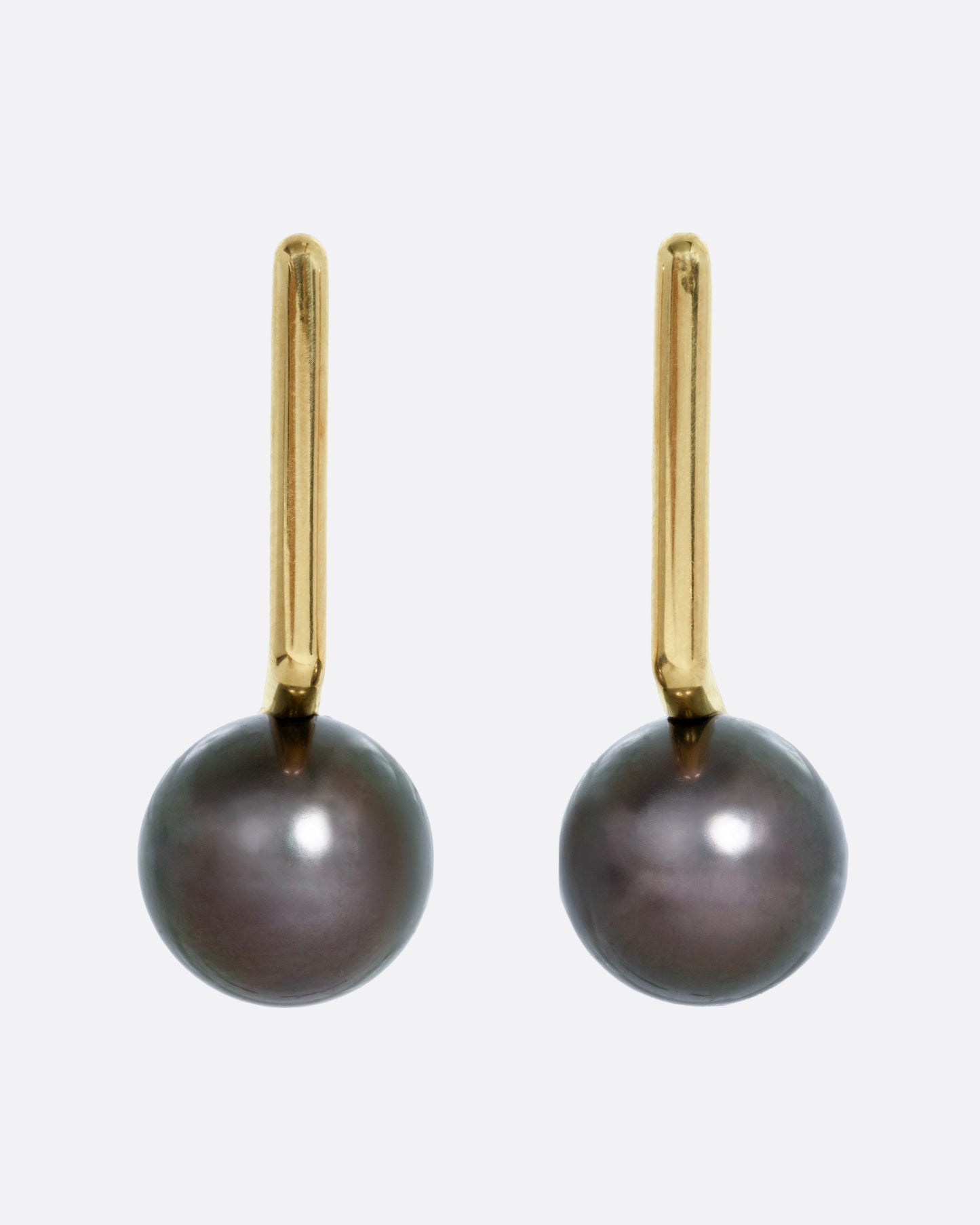 Small Black Tahitian Pearl Stud Earrings