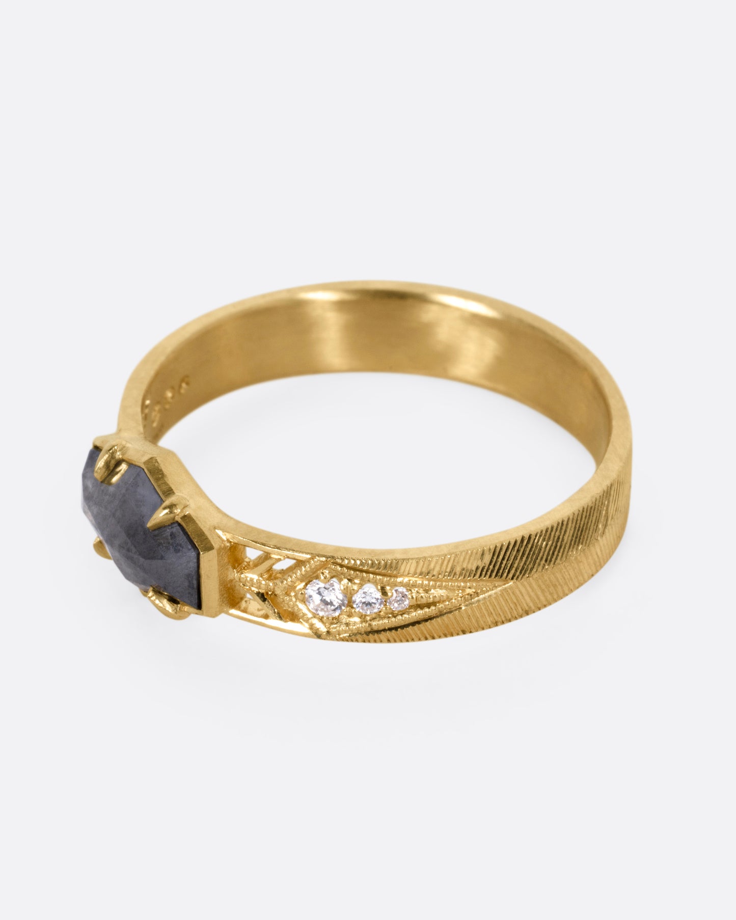 Elongated Hexagon Diamond Ring