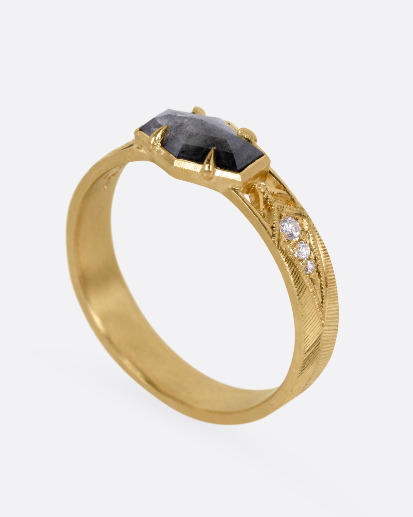 Elongated Hexagon Diamond Ring