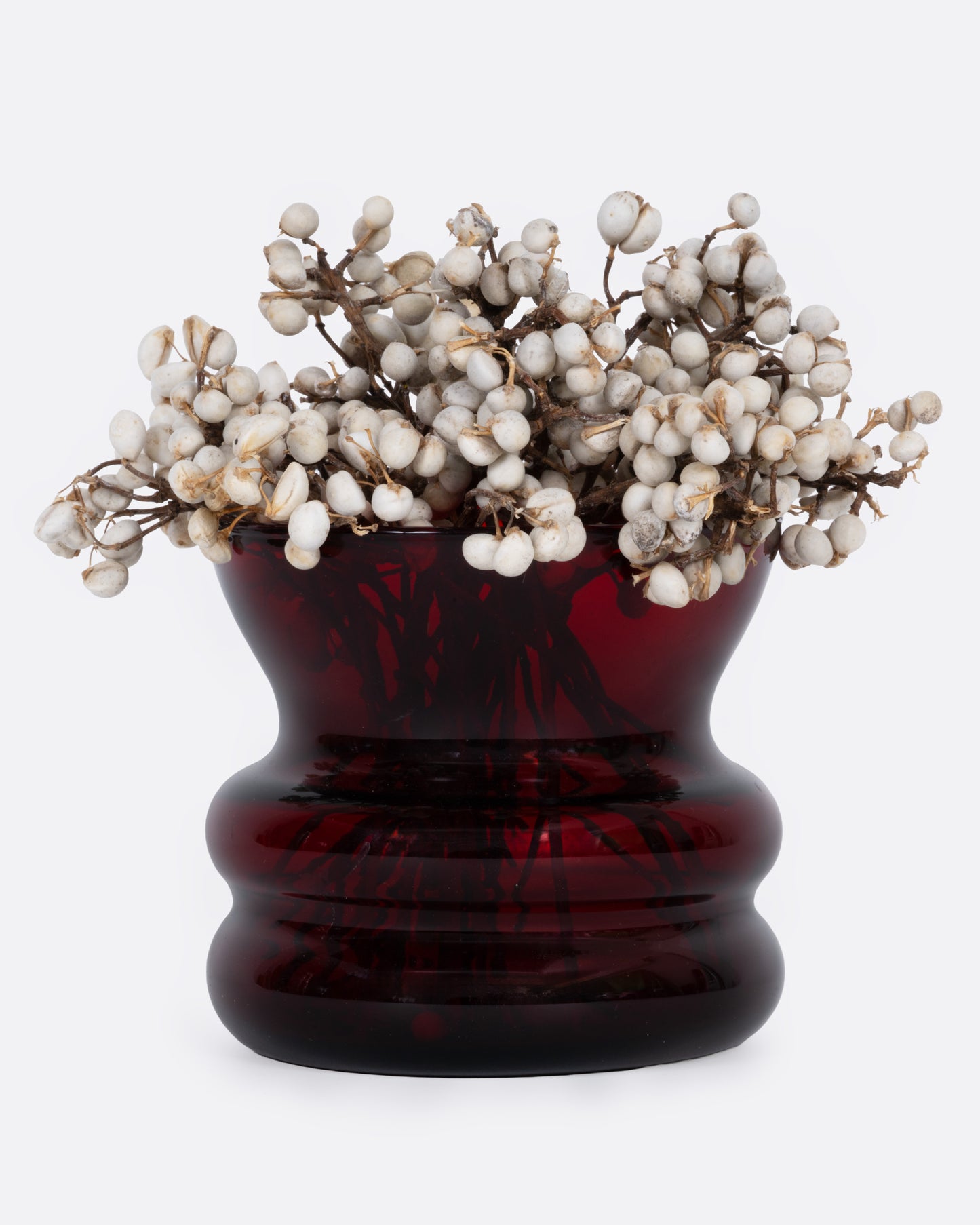 Red Rippled Vase