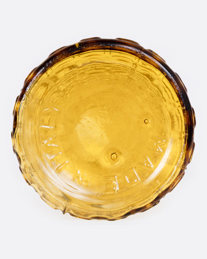 Vintage amber hobnail glass vase, base of the vase