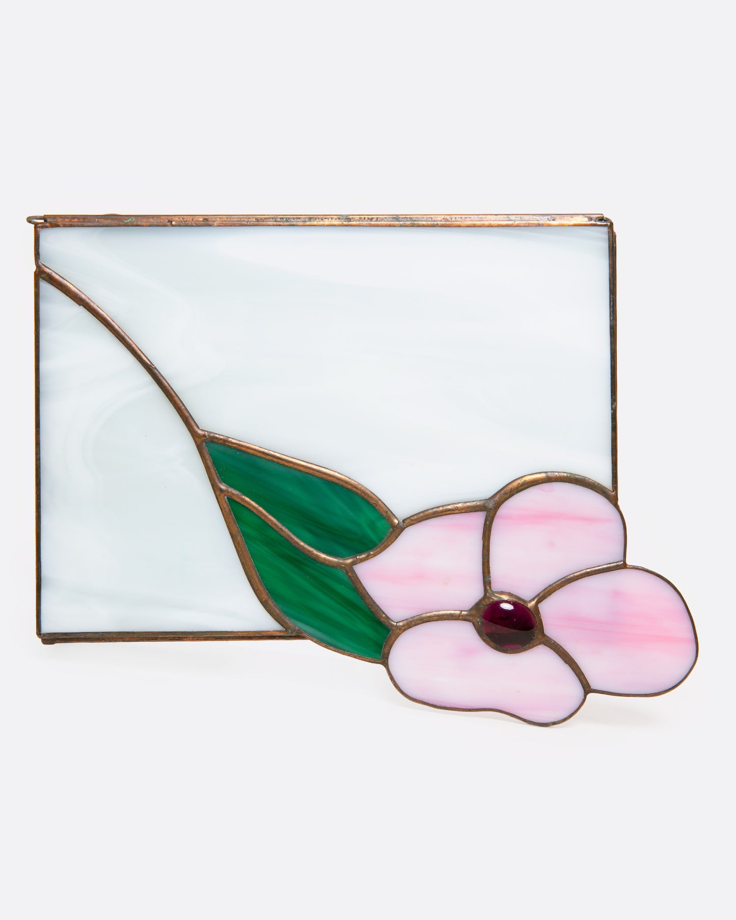 Pink Flower Stained Glass Box