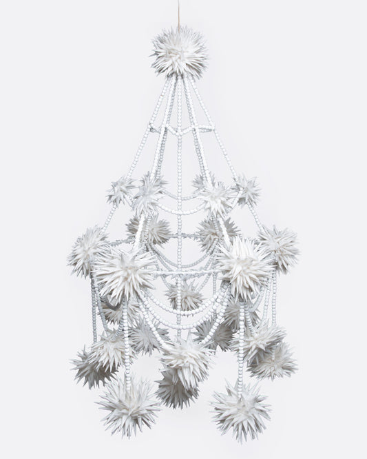 Beaded White Pajaki Chandelier