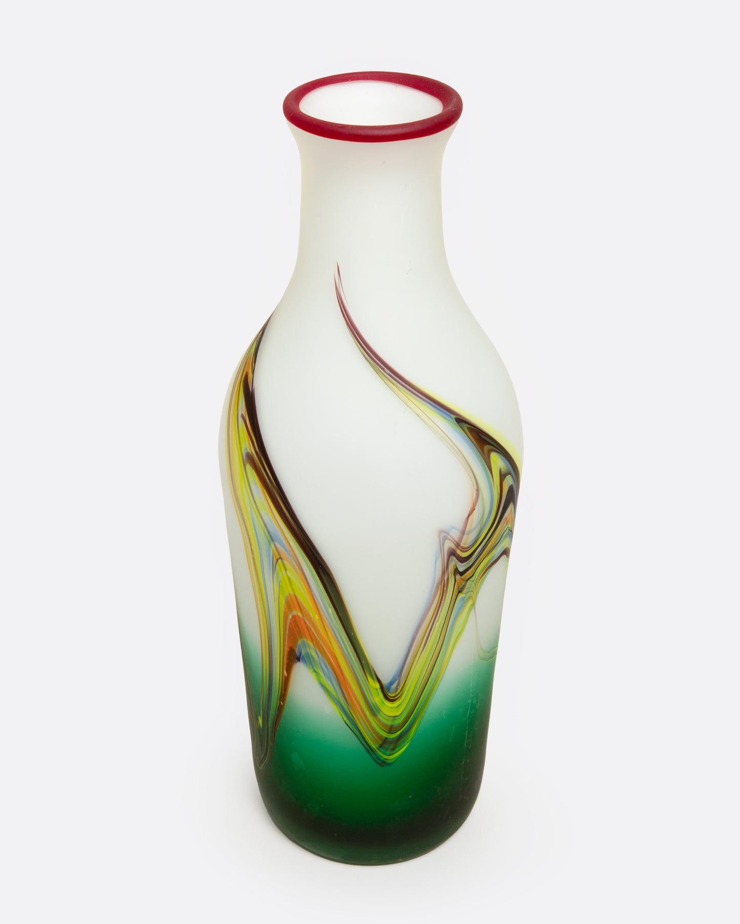 Green and White Swirl Vase
