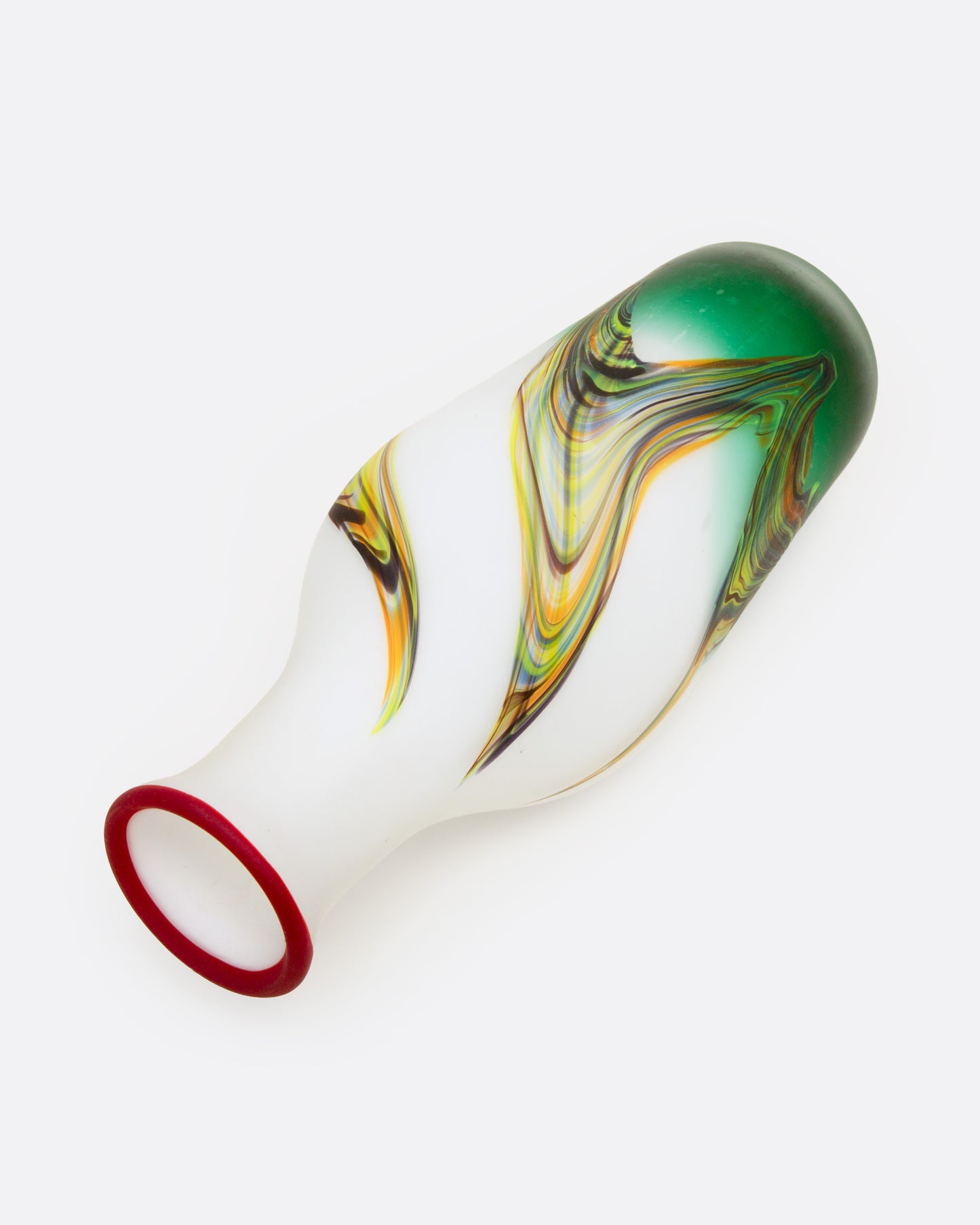 Green and White Swirl Vase