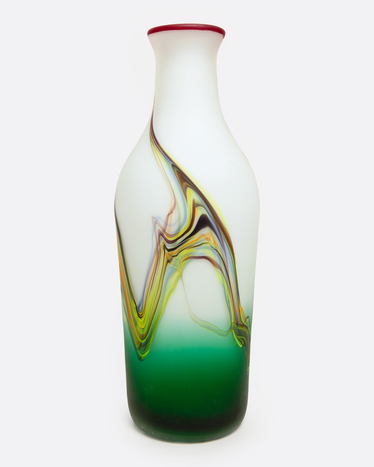 Green and White Swirl Vase
