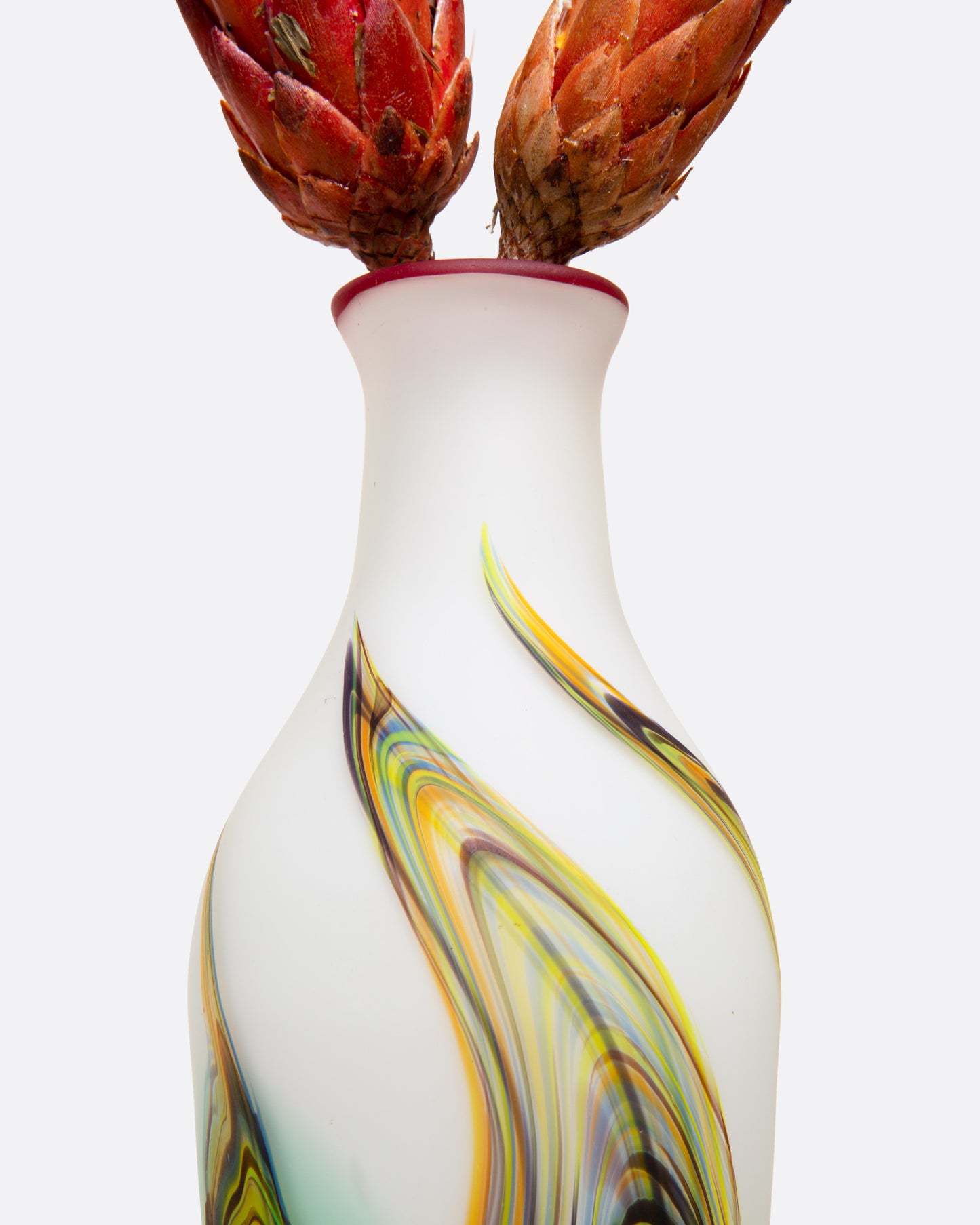 Green and White Swirl Vase