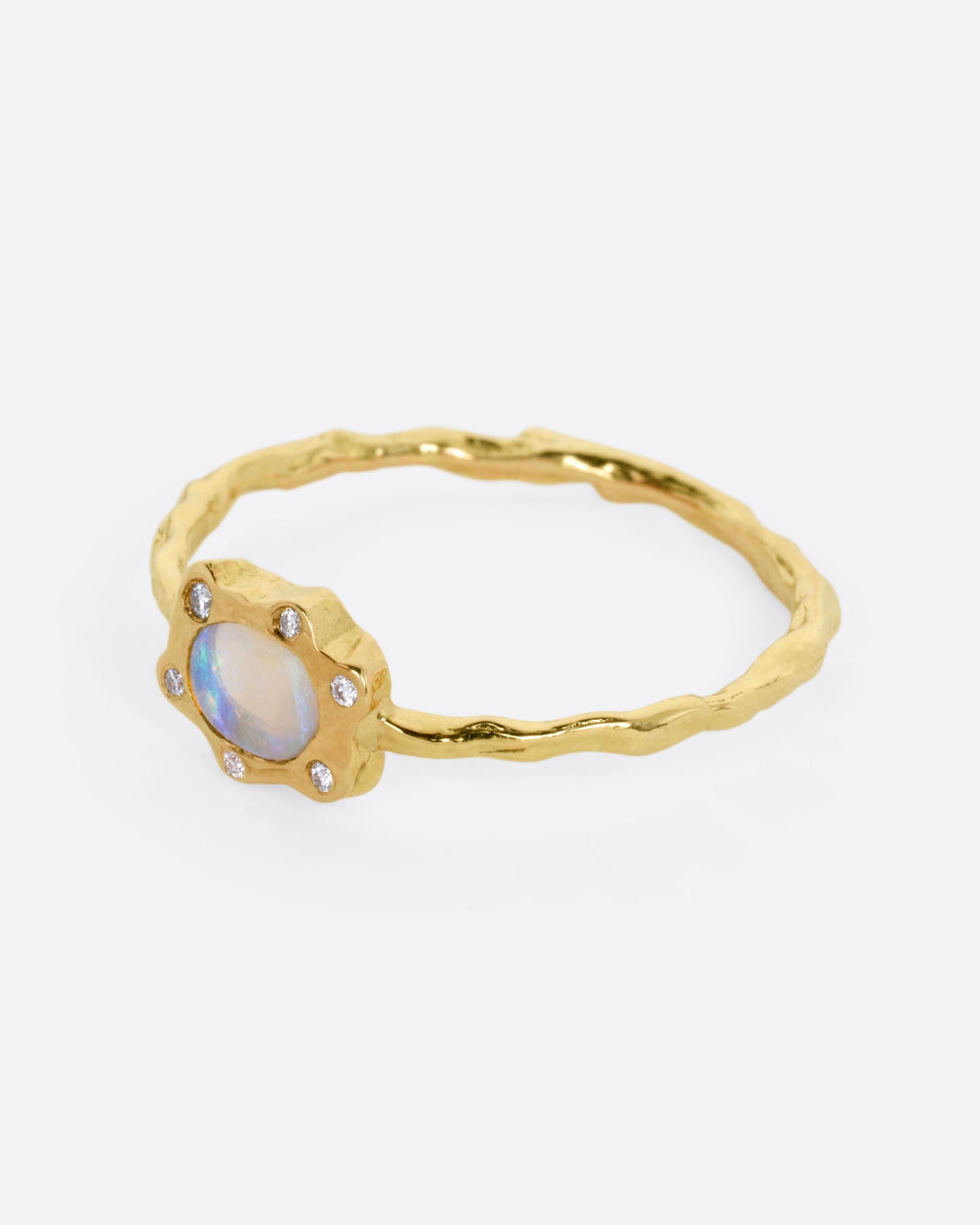 Rebel Bits Australian Opal and Diamond Ring
