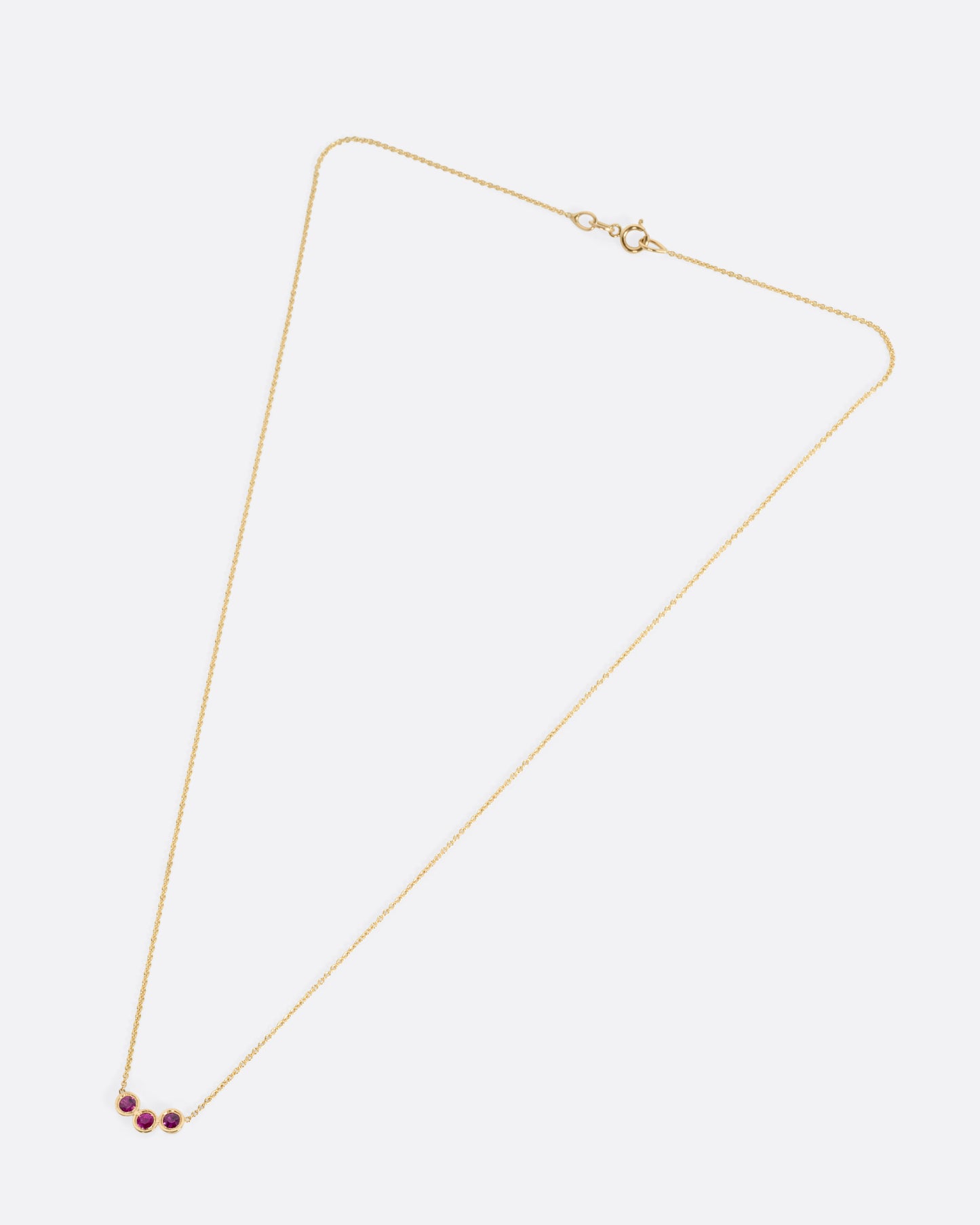 Ruby Trio Pendant Necklace