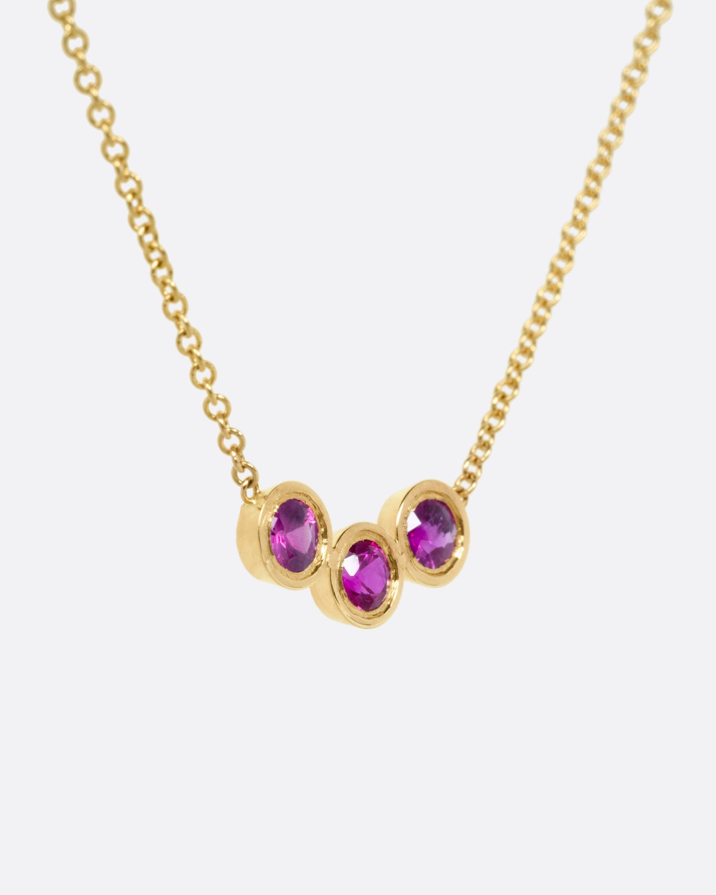 Ruby Trio Pendant Necklace