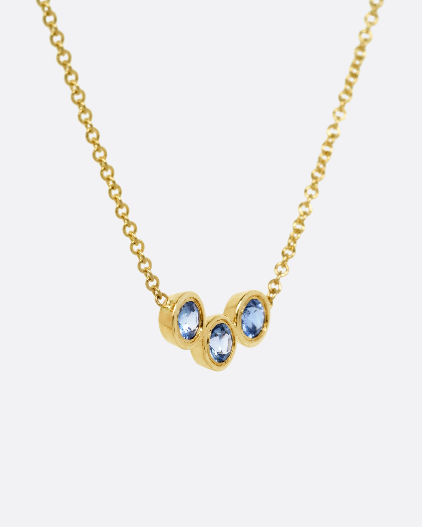 Sapphire Trio Pendant Necklace