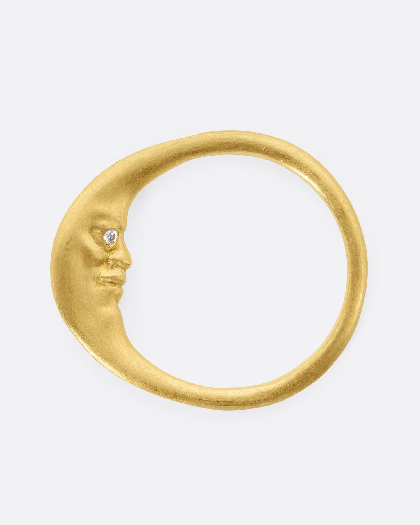 Crescent Moon Face Diamond Ring
