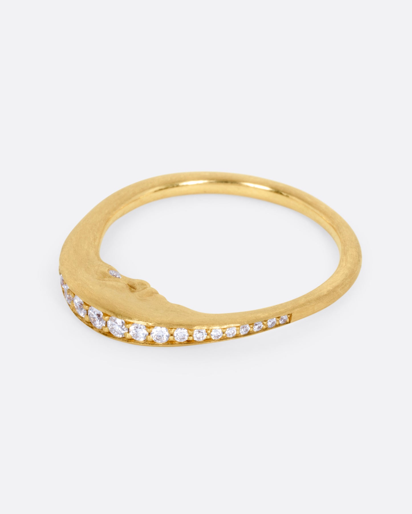Crescent Moon Face Diamond Ring