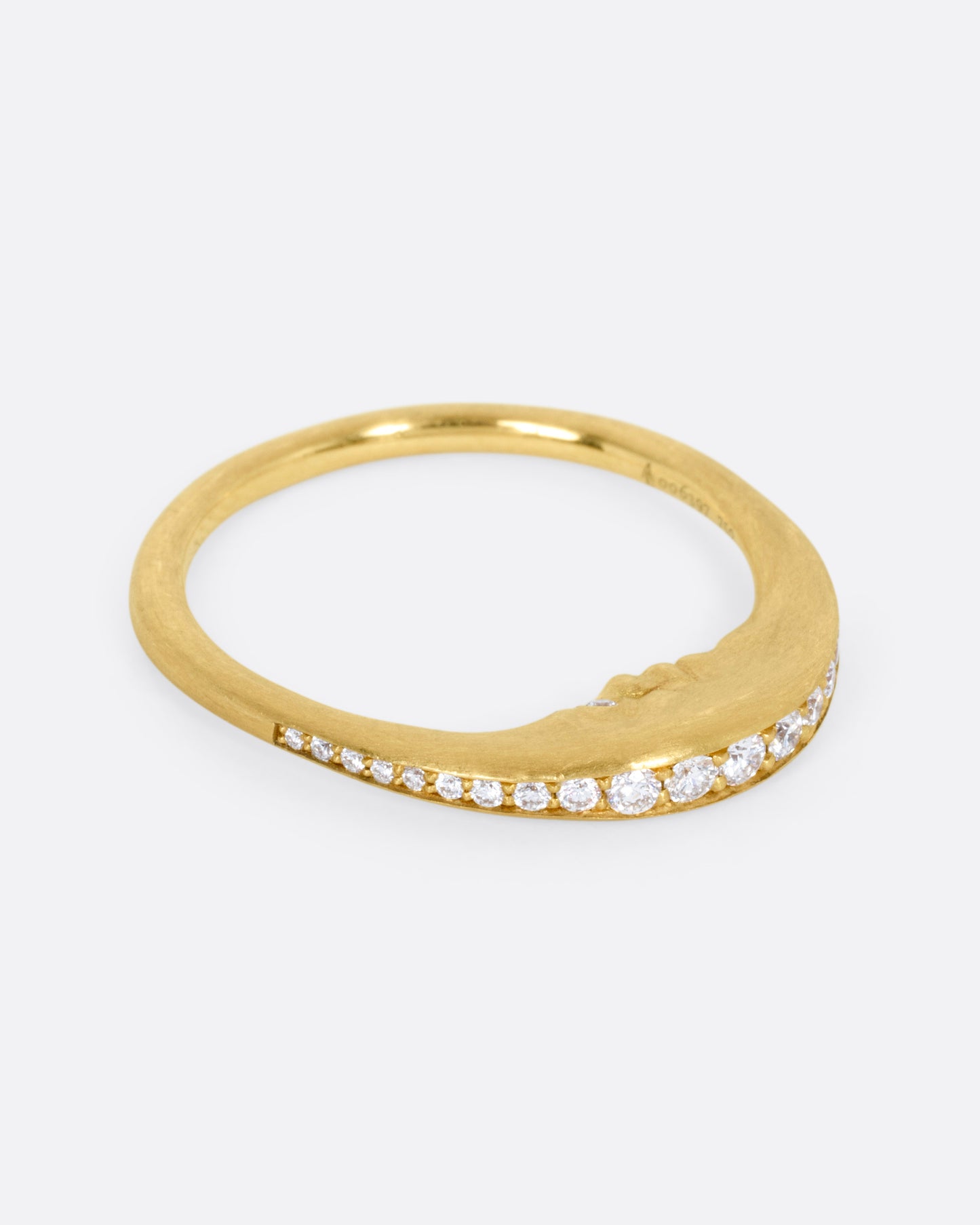Crescent Moon Face Diamond Ring
