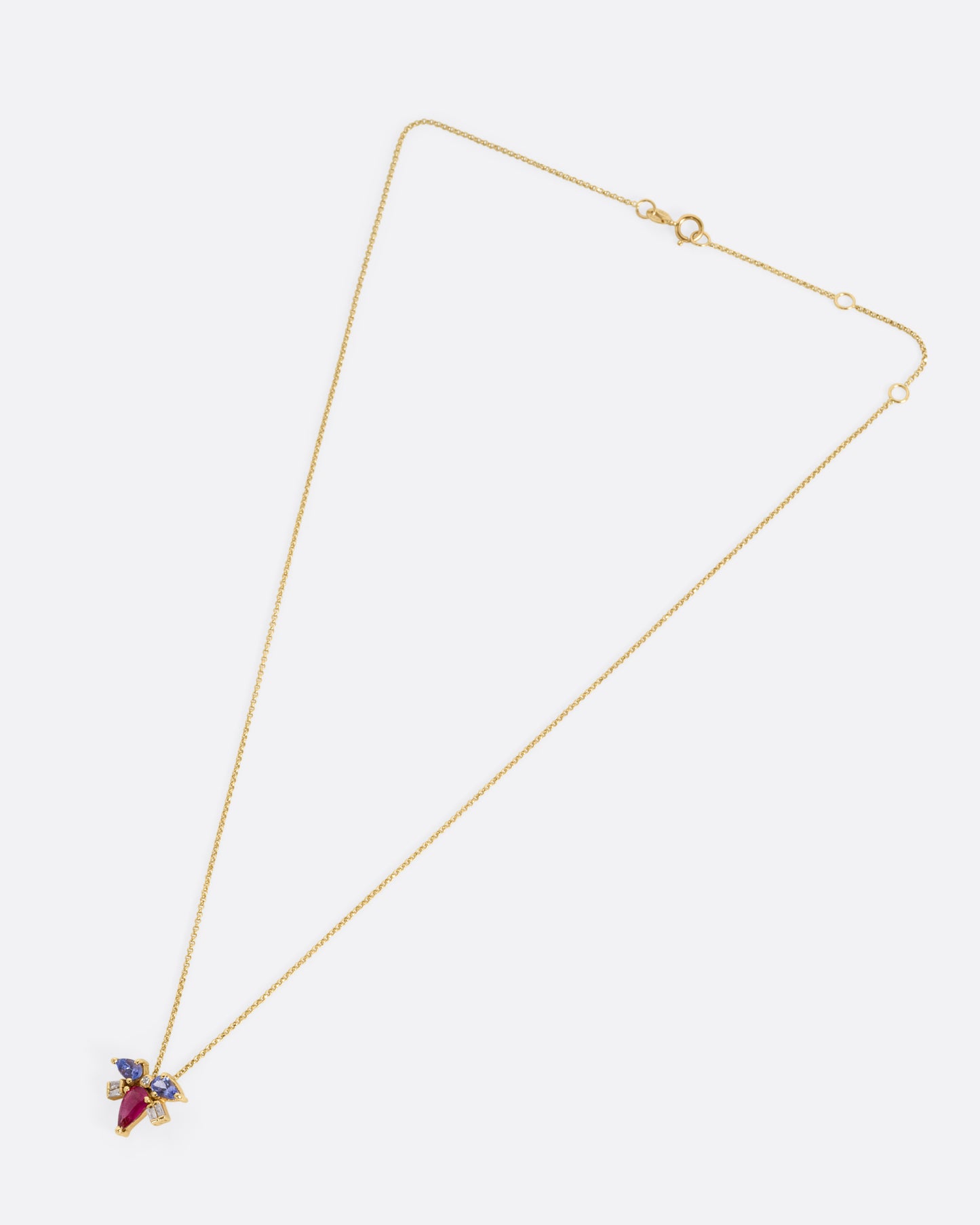 Tanzanite, Tourmaline, and Diamond Muska Pendant Necklace