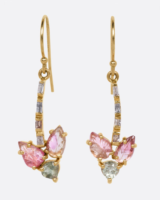 Tourmaline and Diamond Pala Earrings