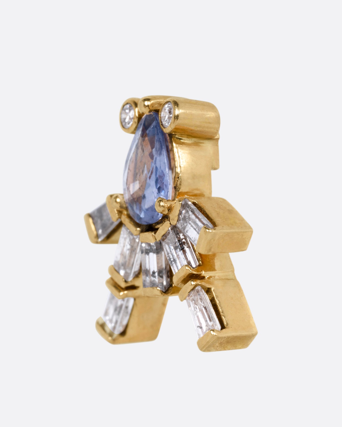 Tanzanite and Diamond Octopus Stud Earring