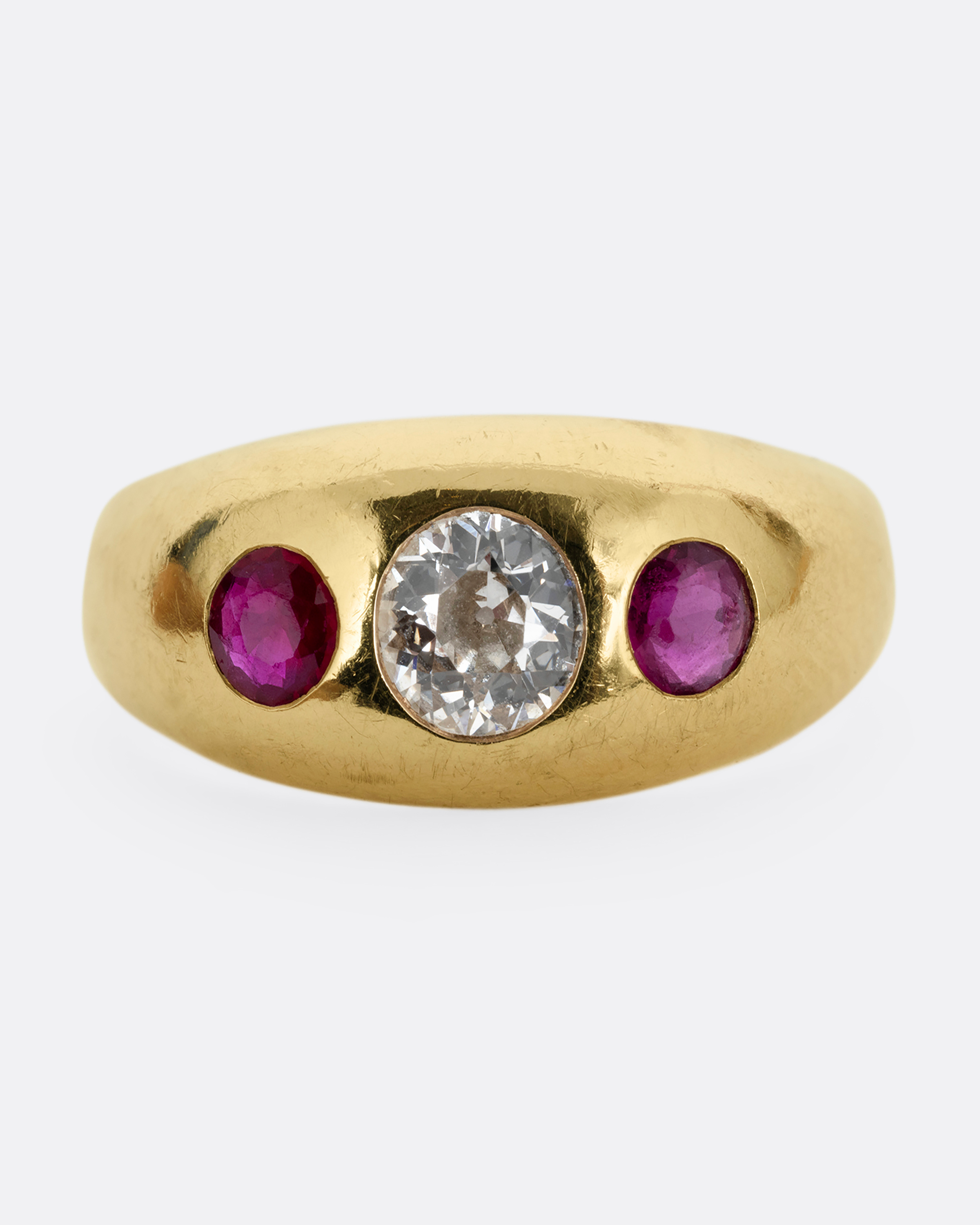 diamond and ruby dome ring