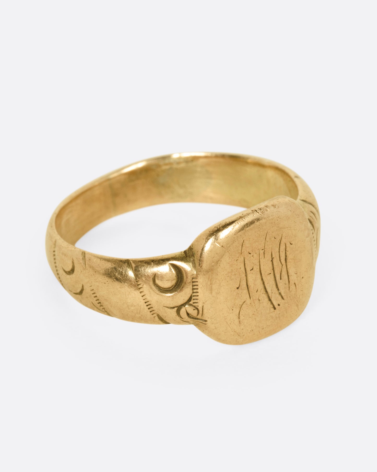Square Signet with Patterned Band