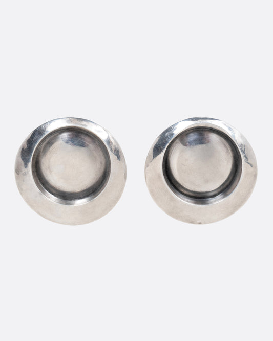 Recessed Button Stud Earrrings
